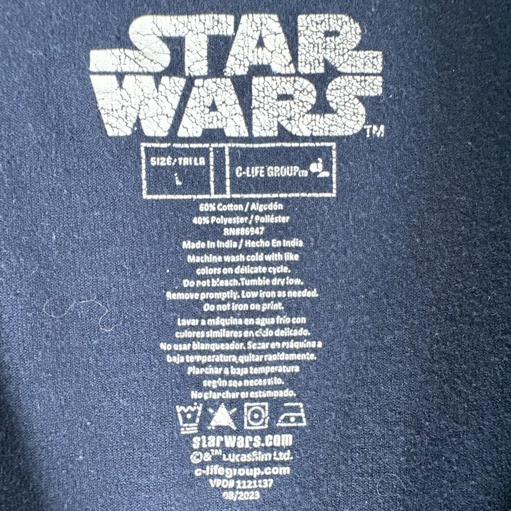 Star Wars Kids Navy Blue Comic Graphic T-Shirt Luke Skywalker C-Life Large - Picture 5 of 8